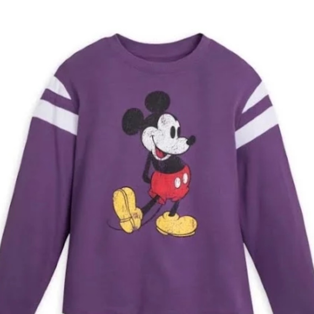 Purple Cropped Sweater Disney Mickey Mouse
